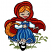 C1: Grass---Lima Bean(Isacord 40 #1177)
C2: Skin---Twine(Isacord 40 #1017)
C3: Shirt, Socks & Lace---White(Isacord 40 #1002)
C4: Basket & Hair---Goldenrod(Isacord 40 #1137)
C5: Shading---Spice(Isacord 40 #1181)
