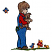 C1: Snails---Papaya(Isacord 40 #1024)&#13;&#10;C2: Grass---Moss Green(Isacord 40 #1176)&#13;&#10;C3: Skin---Twine(Isacord 40 #1017)&#13;&#10;C4: Hair & Dog---Pecan(Isacord 40 #1128)&#13;&#10;C5: Mushroom Spots---Khaki(Isacord 40 #1179)&#13;&#10;C6: Shade-
