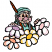 C1: Skin---Twine(Isacord 40 #1017)&#13;&#10;C2: Vest & Feathers---Nutmeg(Isacord 40 #1056)&#13;&#10;C3: Hat & Shirt---Silver Sage(Isacord 40 #1045)&#13;&#10;C4: Shading---Swiss Ivy(Isacord 40 #1079)&#13;&#10;C5: Cheeks & Nose---Soft Pink(Isacord 40 #1224)