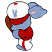 C1: Hat & Pants---White(Isacord 40 #1002)&#13;&#10;C2: Shirt & Stripes---Poinsettia(Isacord 40 #1147)&#13;&#10;C3: Bunny---Cadet Blue(Isacord 40 #1226)&#13;&#10;C4: Bat---Rust(Isacord 40 #1058)&#13;&#10;C5: Outline---Black(Isacord 40 #1234)&#13;&#10;C6: N