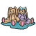 C1: Floor---Jade(Isacord 40 #1046)
C2: Shadow---Caribbean Blue(Isacord 40 #1094)
C3: Paws---Soft Pink(Isacord 40 #1224)
C4: Fur---Meringue(Isacord 40 #1017)
C5: Shading---Toffee(Isacord 40 #1126)
C6: Dress Trim