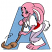 C1: Letter A---Celestial(Isacord 40 #1028)
C2: Mop Head---Toffee(Isacord 40 #1126)
C3: Eeys, Shirt, Tail, Ankle & Ear---White(Isacord 40 #1002)
C4: Fur---Soft Pink(Isacord 40 #1224)
C5: Waist---Poinsettia(Isacord 40 #11
