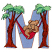 C1: Letter M---Cadet Blue(Isacord 40 #1226)&#13;&#10;C2: Letter Outline---Apricot(Isacord 40 #1238)&#13;&#10;C3: Hammock---Fuchsia(Isacord 40 #1533)&#13;&#10;C4: Bear---Toffee(Isacord 40 #1126)&#13;&#10;C5: Bear Shading---Nutmeg(Isacord 40 #1056)&#13;&#10