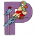 C1: Letter P---Wild Iris(Isacord 40 #1032)&#13;&#10;C2: Small Bird's Chest & Eye---White(Isacord 40 #1002)&#13;&#10;C3: Beak & Claw---Pumpkin(Isacord 40 #1168)&#13;&#10;C4: Small Bird's Head & Feathers---Poinsettia(Isacord 40 #1147)&#13;&#10;C5: Small Bir