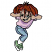 C1: Shoes, Socks, Eyes & Teeth---White(Isacord 40 #1002)
C2: Shirt---Frosted Plum(Isacord 40 #1080)
C3: Shading---Wild Iris(Isacord 40 #1032)
C4: Skin---Twine(Isacord 40 #1017)
C5: Hair---Rust(Isacord 40 #1058)
