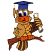 C1: Eyes & Diploma---White(Isacord 40 #1002)
C2: Eyes & Hat---Blueberry(Isacord 40 #1235)
C3: Shading & Tummy---Papaya(Isacord 40 #1024)
C4: Feathers---Bark(Isacord 40 #1186)
C5: Beak & Feet---Pumpkin(Isacord 40 #1168)&
