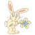 C1: Tail & Eyes---White(Isacord 40 #1002)&#13;&#10;C2: Ears & Nose---Pink Tulip(Isacord 40 #1115)&#13;&#10;C3: Stem---Kiwi(Isacord 40 #1104)&#13;&#10;C4: Flower---Daffodil(Isacord 40 #1135)&#13;&#10;C5: Eyes & Flowers---Oxford(Isacord 40 #1222)&#13;&#10;C