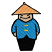 C1: Skin---Old Gold(Isacord 40 #1055)
C2: Hat---Candlelight(Isacord 40 #1137)
C3: Shirt---Tropical Blue(Isacord 40 #1534)
C4: Pants & Outline---Black(Isacord 40 #1234)
C5: Buttons---Canary(Isacord 40 #1124)