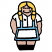 C1: Skin---Twine(Isacord 40 #1017)
C2: Shirt & Apron---White(Isacord 40 #1002)
C3: Hair---Citrus(Isacord 40 #1187)
C4: Dress---Crystal Blue(Isacord 40 #1249)
C5: Outline---Black(Isacord 40 #1234)