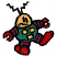 C1: Body---Swiss Ivy(Isacord 40 #1079)
C2: Arms & Legs---Dusty Grape(Isacord 40 #1255)
C3: Feet & Hands---Poinsettia(Isacord 40 #1147)
C4: Head---Yellow Bird(Isacord 40 #1124)
C5: Outline---Black(Isacord 40 #1234)