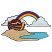 C1: Water---Island Green(Isacord 40 #1095)
C2: Sand---Champagne(Isacord 40 #1070)
C3: Clouds---Glacier Green(Isacord 40 #1223)
C4: Rainbow---Nordic Blue(Isacord 40 #1076)
C5: Rainbow---Venetian Blue(Isacord 40 #1112)