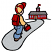 C1: Walkway---Silver(Isacord 40 #1236)&#13;&#10;C2: Shoes & Door---Pecan(Isacord 40 #1128)&#13;&#10;C3: Skin---Twine(Isacord 40 #1017)&#13;&#10;C4: Shirt & Cap---Lemon(Isacord 40 #1167)&#13;&#10;C5: Lunch Box & Hat---Poinsettia(Isacord 40 #1147)&#13;&#10;