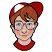 C1: Cap---White(Isacord 40 #1002)
C2: Cap & Collar---Poinsettia(Isacord 40 #1147)
C3: Hair---Nutmeg(Isacord 40 #1056)
C4: Face---Twine(Isacord 40 #1017)
C5: Face Detail---Melon(Isacord 40 #1259)
C6: Outline---B