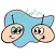 C1: Eyes---White(Isacord 40 #1002)
C2: Eyelids---Silver Sage(Isacord 40 #1045)
C3: Mouth---Terra Cotta(Isacord 40 #1081)
C4: Face---Shrimp Pink(Isacord 40 #1017)
C5: Background---Aqua(Isacord 40 #1204)
C6: Outl