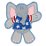 C1: Ears, Arms & Legs---Fieldstone(Isacord 40 #1236)
C2: Ears & Toes---Petal Pink(Isacord 40 #1225)
C3: Sleeve---Poinsettia(Isacord 40 #1147)
C4: Shirt---Nordic Blue(Isacord 40 #1076)
C5: Head & Belly---Sterling(Isacord