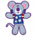 C1: Mouse---Winter Frost(Isacord 40 #1165)
C2: Ears---Soft Pink(Isacord 40 #1224)
C3: Stripes---Foliage Rose(Isacord 40 #1169)
C4: Shirt---Nordic Blue(Isacord 40 #1076)
C5: Nose & Stars---White(Isacord 40 #1002)