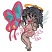 C1: Teeth---White(Isacord 40 #1002)
C2: Skin---Tea Rose(Isacord 40 #1015)
C3: Skin Shade---Taupe(Isacord 40 #1179)
C4: Wings---Light Jade Metallic(Yenmet/ Isamet #7041)
C5: Hair---Leadville(Isacord 40 #1220)
C6