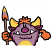 C1: Belly, Horns & Spears---Citrus(Isacord 40 #1187)&#13;&#10;C2: Arms, Hair & Spear---Apricot(Isacord 40 #1238)&#13;&#10;C3: Body---Violet(Isacord 40 #1031)&#13;&#10;C4: Ear, Nose & Shading---Plum(Isacord 40 #1033)&#13;&#10;C5: Teeth---White(Isacord 40 #