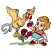 C1: Tail & Feet---Silver(Isacord 40 #1236)
C2: Tongue---Hyacinth(Isacord 40 #1117)
C3: Bird---Buttercup(Isacord 40 #1135)
C4: Bird Detail---Candlelight(Isacord 40 #1137)
C5: Socks & Folds---White(Isacord 40 #1002)&