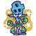 C1: Background---Light Brass(Isacord 40 #1067)
C2: Pants---Frosted Plum(Isacord 40 #1080)
C3: Ears---Wave Blue(Isacord 40 #1094)
C4: Head---Crystal Blue(Isacord 40 #1249)
C5: Eyes---White(Isacord 40 #1002)
C6: