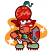 C1: Background---Papaya(Isacord 40 #1024)&#13;&#10;C2: Shirt, Shoes & Sword---Bright Mint(Isacord 40 #1510)&#13;&#10;C3: Shirt, Shield & Hair---Swiss Ivy(Isacord 40 #1079)&#13;&#10;C4: Pants & Shield---Amethyst Frost(Isacord 40 #1254)&#13;&#10;C5: Skin---