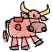 C1: Body---Red Berry(Isacord 40 #1246)&#13;&#10;C2: Tail, Spots, Nose & Ears---Spice(Isacord 40 #1181)&#13;&#10;C3: Hooves & Nostrils---Charcoal(Isacord 40 #1234)&#13;&#10;C4: Horns---Papaya(Isacord 40 #1024)&#13;&#10;C5: Outline---Black(Isacord 40 #1234)