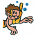 C1: Skin---Starfish(Isacord 40 #1019)
C2: Snorkel & Goggles---Goldenrod(Isacord 40 #1137)
C3: Shorts, Goggles, & Snorkel Stripes---Canary(Isacord 40 #1124)
C4: Hair---Golden Grain(Isacord 40 #1126)
C5: Outlines---Evergr