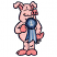 C1: Pig---Shell(Isacord 40 #1015)
C2: Pig Shading, Nose, & Hooves---Corsage(Isacord 40 #1016)
C3: Nose & Hooves Shading---Tropicana(Isacord 40 #1511)
C4: Ribbon---Wedgewood(Isacord 40 #1028)
C5: Ribbon Shading---Nordic