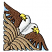 C1: Beaks---Citrus(Isacord 40 #1187)
C2: Heads---White(Isacord 40 #1002)
C3: Background---River Mist(Isacord 40 #1248)
C4: Shading---Sterling(Isacord 40 #1011)
C5: Wings---Pine Bark(Isacord 40 #1170)
C6: Necks-