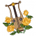C1: Wood Bars---Bark(Isacord 40 #1186)
C2: Sounding Holes---Whale(Isacord 40 #1041)
C3: Lyre---Fawn(Isacord 40 #1128)
C4: Leaves---Lima Bean(Isacord 40 #1177)
C5: Stem---Bright Mint(Isacord 40 #1510)
C6: Roses-