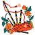 C1: Leaves---Swiss Ivy(Isacord 40 #1079)
C2: Stems---Pear(Isacord 40 #1049)
C3: Roses---Apricot(Isacord 40 #1238)
C4: Pipes---Charcoal(Isacord 40 #1234)
C5: Pipe Embellishments---Gold(Isacord 40 #1185)
C6: Bag-