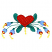 C1: Green---Green(Isacord 40 #1503)
C2: Red---Poinsettia(Isacord 40 #1147)
C3: Blue---Oxford(Isacord 40 #1222)
C4: Yellow---Citrus(Isacord 40 #1187)
C5: Veins in Leaves---Evergreen(Isacord 40 #1208)
