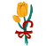 C1: Stems---Evergreen(Isacord 40 #1208)
C2: Flower---Citrus(Isacord 40 #1187)
C3: Ribbon---Poinsettia(Isacord 40 #1147)
C4: Flower Outline---Candlelight(Isacord 40 #1137)
C5: Center---Taupe(Isacord 40 #1179)