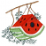 C1: Inside Hole---Charcoal(Isacord 40 #1234)
C2: Watermelon---Terra Cotta(Isacord 40 #1081)
C3: Watermelon Rind---Kiwi(Isacord 40 #1104)
C4: Rind Outlines---Grasshopper(Isacord 40 #1176)
C5: White Rind & Stripes---White