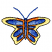 C1: Inside Wing & Body---Cadet Blue(Isacord 40 #1226)
C2: Inside Wing Shade & Body---Royal Blue(Isacord 40 #1535)
C3: Outside Edge---Buttercup(Isacord 40 #1135)
C4: Outside Edge---Clay(Isacord 40 #1021)
C5: Outline & De