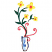 C1: Flower Center---Tropicana(Isacord 40 #1511)
C2: Petals---Yellow(Isacord 40 #1187)
C3: Leaves & Stems---Swiss Ivy(Isacord 40 #1079)
C4: Vase---White(Isacord 40 #1002)
C5: Shade---River Mist(Isacord 40 #1248)

