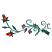 C1: Flower Center---Citrus(Isacord 40 #1187)
C2: Flowers---Fox Fire(Isacord 40 #1184)
C3: Flowers---Wild Iris(Isacord 40 #1032)
C4: Stems & Leaves---Swiss Ivy(Isacord 40 #1079)
C5: Outline---Charcoal(Isacord 40 #1234)