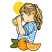 C1: Sun & Juice---Canary(Isacord 40 #1124)
C2: Oranges---Goldenrod(Isacord 40 #1137)
C3: Skin---Shrimp Pink(Isacord 40 #1017)
C4: Shading---Oat(Isacord 40 #1127)
C5: Hair---Honey Gold(Isacord 40 #1025)
C6: High