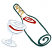 C1: Bottle---Evergreen(Isacord 40 #1208)
C2: Foil on Bottle---Gold Metallic(Yenmet/ Isamet #7005)
C3: Glass---Glacier Green(Isacord 40 #1223)
C4: Wine---Cherry(Isacord 40 #1169)