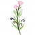 C1: Petals---Azalea Pink(Isacord 40 #1224)&#13;&#10;C2: Leaves---Kiwi(Isacord 40 #1104)&#13;&#10;C3: Stem---Grasshopper(Isacord 40 #1176)&#13;&#10;C4: Outside Leaves---Forest Green(Isacord 40 #1536)&#13;&#10;C5: Stamen---White(Isacord 40 #1002)
