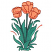 C1: Tulips---Melon(Isacord 40 #1259)
C2: Leaves---Swiss Ivy(Isacord 40 #1079)
C3: Stems---Evergreen(Isacord 40 #1208)
C4: Tulip Shading---Terra Cotta(Isacord 40 #1081)
C5: Outline---Bordeaux(Isacord 40 #1035)