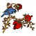 C1: Fruit---Poinsettia(Isacord 40 #1147)&#13;&#10;C2: Beak---Buttercup(Isacord 40 #1135)&#13;&#10;C3: Bird---Laguna(Isacord 40 #1143)&#13;&#10;C4: Leaves---Pear(Isacord 40 #1049)&#13;&#10;C5: Branches---Ginger(Isacord 40 #1159)&#13;&#10;C6: Outline---Blac