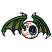 C1: Horns & Eyes---Muslin(Isacord 40 #1082)
C2: Iris---Tropical Blue(Isacord 40 #1534)
C3: Shading---Twine(Isacord 40 #1017)
C4: Veins---Poinsettia(Isacord 40 #1147)
C5: Wings---Lima Bean(Isacord 40 #1177)
C6:
