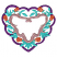C1: Outer Heart---Iris Blue(Isacord 40 #1122)
C2: Roses---Dusty Mauve(Isacord 40 #1119)
C3: Outlines---Blossom(Isacord 40 #1257)
C4: Leaves---Baccarat Green(Isacord 40 #1046)
C5: Inner Heart---Violet(Isacord 40 #1031)