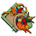 C1: Background---Caribbean Blue(Isacord 40 #1094)&#13;&#10;C2: Shadow---Charcoal(Isacord 40 #1234)&#13;&#10;C3: Melon & Square---Kiwi(Isacord 40 #1104)&#13;&#10;C4: Melon, Stem & Husks---Swiss Ivy(Isacord 40 #1079)&#13;&#10;C5: Shadows & Vines---Evergreen