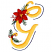 C1: Letter---Papaya(Isacord 40 #1024)&#13;&#10;C2: Bean Stitch---Provence(Isacord 40 #1197)&#13;&#10;C3: Leaves---Backyard Green(Isacord 40 #1175)&#13;&#10;C4: Poinsettia---Wildfire(Isacord 40 #1147)&#13;&#10;C5: Poinsettia Shading---Winterberry(Isacord 4