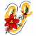 C1: Letter---Papaya(Isacord 40 #1024)&#13;&#10;C2: Bean Stitch---Provence(Isacord 40 #1197)&#13;&#10;C3: Leaves---Backyard Green(Isacord 40 #1175)&#13;&#10;C4: Poinsettia---Wildfire(Isacord 40 #1147)&#13;&#10;C5: Poinsettia Shading---Winterberry(Isacord 4