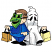 C1: Ghost---White(Isacord 40 #1002)
C2: Skin---Shrimp Pink(Isacord 40 #1017)
C3: Hair---Pecan(Isacord 40 #1128)
C4: Ghost Shoes & Shade---Sterling(Isacord 40 #1011)
C5: Bag---Palomino(Isacord 40 #1070)
C6: Shir