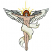 C1: Wings & Banner---Muslin(Isacord 40 #1082)&#13;&#10;C2: Skin---Twine(Isacord 40 #1017)&#13;&#10;C3: Hair---Nutmeg(Isacord 40 #1056)&#13;&#10;C4: Hair Shade---Date(Isacord 40 #1216)&#13;&#10;C5: Wing Shade---Champagne(Isacord 40 #1070)&#13;&#10;C6: Outl