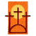 C1: Background---Tangerine(Isacord 40 #1078)&#13;&#10;C2: Sun---Yellow Bird(Isacord 40 #1124)&#13;&#10;C3: Cross---Poinsettia(Isacord 40 #1147)